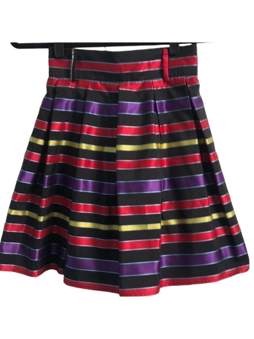 Vintage Striped Rainbow Mini Skirt Fits XS Bought In Italy 1980s